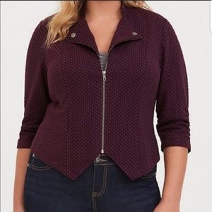 Torrid Checkered Texture 3/4 ZIP Jacket / Blazer